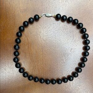 Vintage black bead necklace